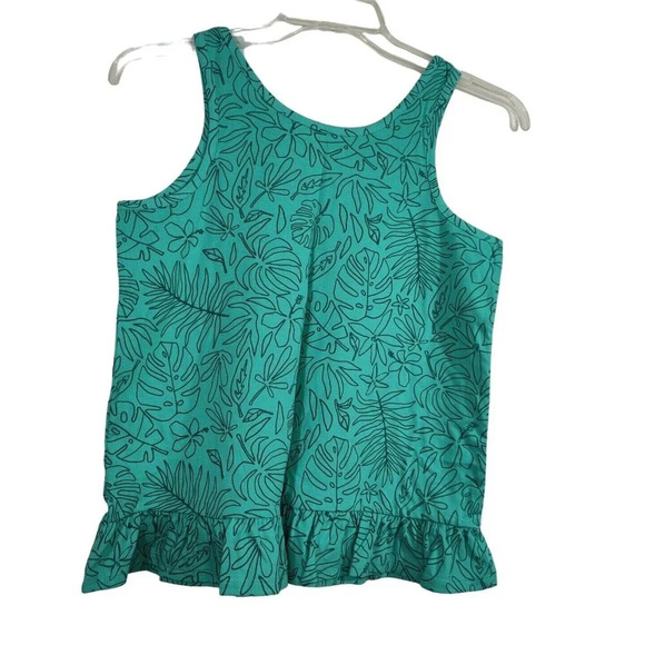 Lot of 2 Cat and Jack Peach Green Peplum Tank Top Girls XXL 18 PLUS Summer NEW - Picture 7 of 10